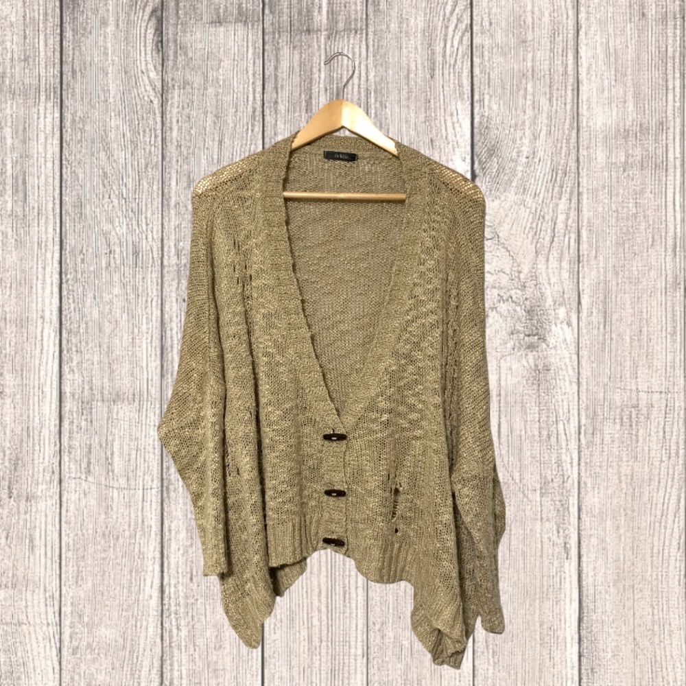 Millau Knit Oversized Distressed Cardigan- One size
